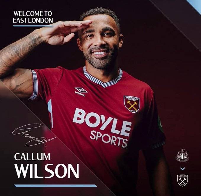 ayxsports-官方：西汉姆联免签纽卡斯尔前锋卡勒姆-威尔逊